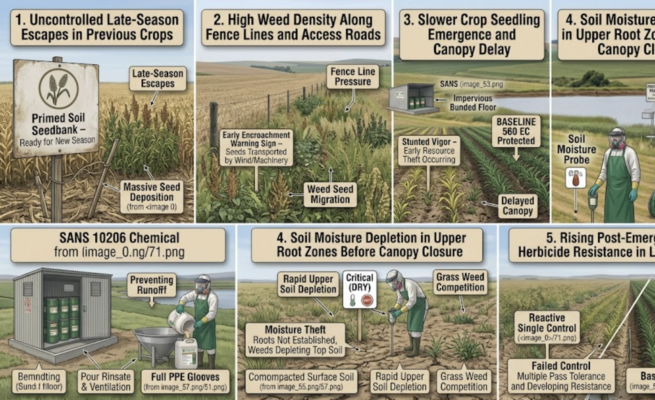 Signs of weed pressure